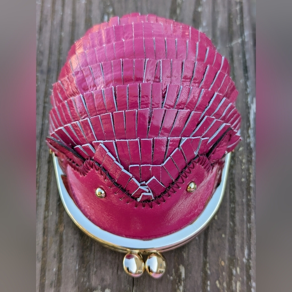 Kate Spade Patent Leather Hedgehog Coin Purse Kisslock Berry Pink With Flaw NWT - Picture 7 of 12